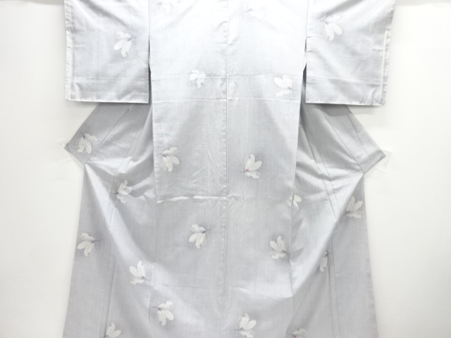 アンティーク　草葉模様織り出し手織り紬着物